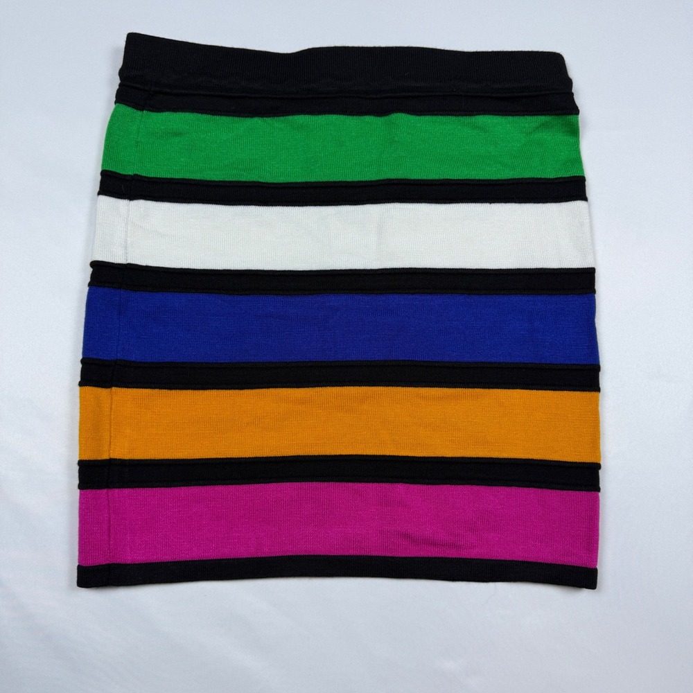 Say What Striped Mini Skirt Womens M Multicolor Ribbed Knit Bodycon NWT